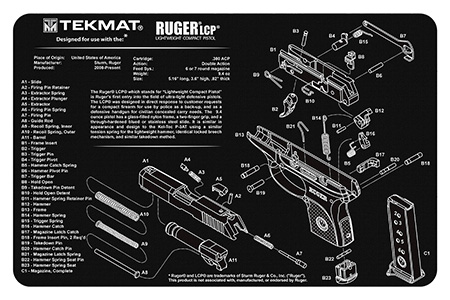 TEKMAT TEK-R17-RUGERLCP      17X11 RUGER LCP