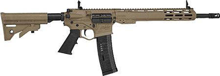 Alpha Maxx 5.56 16" Hbar. 60Rd Mag. 13" Mlock rail Flip up sights 60Rd Mag. M4 Stock FDE