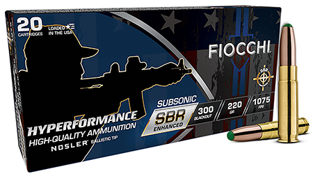 FIOCCHI HYPERFORMANCE SBR ENHANCED AMO 300 BLACKOUT 220GR BT 20RD BOX ( 10 BOXES PER CASE )
