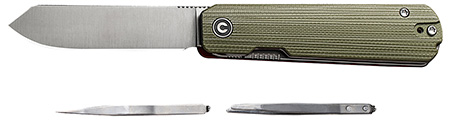 Sendy Grn/Red G10 Tweezers & Toothpick Nitro-V Grn/Red G10 Handle, Tweezers & Toothpick, Satin Nitro-V Blade, Liner Lock 2.83"