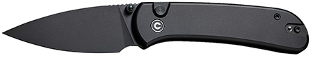 ~Qubit Blk Aluminum Blk S/W 14C28N Blade Bttn Lock Black Aluminum Handle, Black S/W 14C28N Blade, Button Lock, Blade Length  2.98"