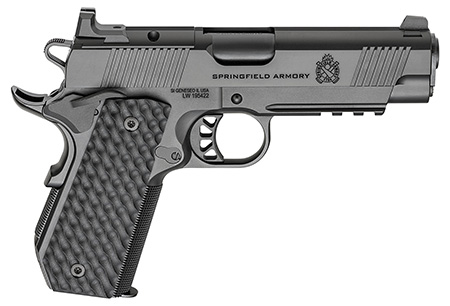 SPRINGFIELD 1911 45 ACP 4.25'' TRP AOS W/CARRY CUT&LIGHT RAIL (3) 7 BLACK