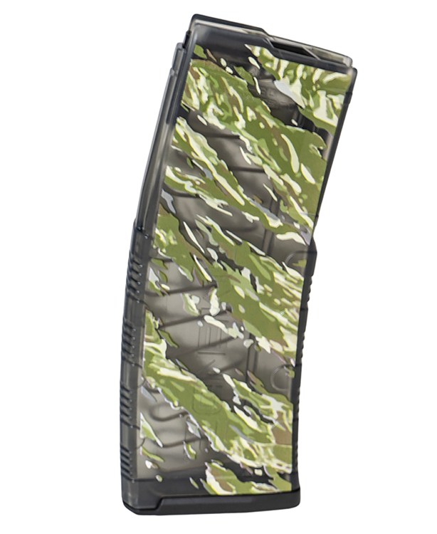 AMEND2 MOD C 5.56MM 30RD AR15 TRANSLUCENT SMOKE PRINTED TIGER STRIPE POLYMER MAGAZINE (50 PER CASE)