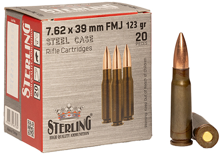 STERLING AMO 7.62X39 STEEL CASE 20RD (50 BOX CASE)