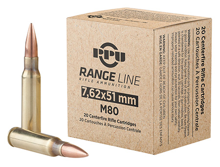 PPU RANGE 7.62X51 145GR FMJBT 20/500