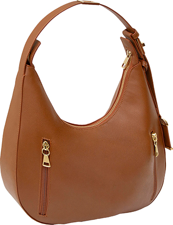 BULLDOG HOBO STYLE BAG COGNAC