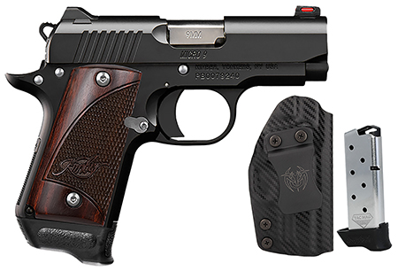 Micro 9 Black/Rosewood RTC 9mm Bundle 3.15" 7rd Black Slide/Frame; Rosewood Grips; Fiber Optic Front Sight; 2x7rd Mags, Kydex Holster