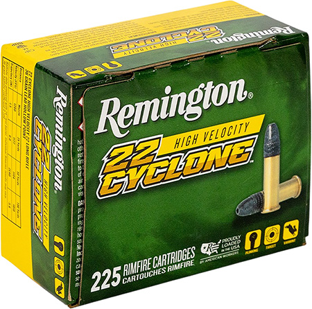 REMINGTON RIMFIRE 22LR 36GR CYCLONE LEAD HP AMMO 225RD
