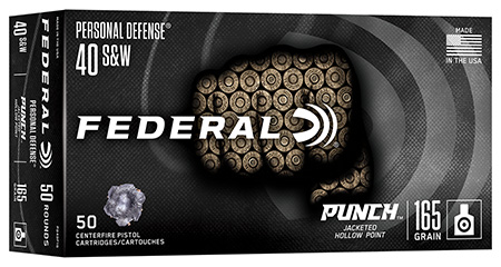 FEDERAL Personal Defense Punch 40 S&W 165GR JHP 50 ROUNDS