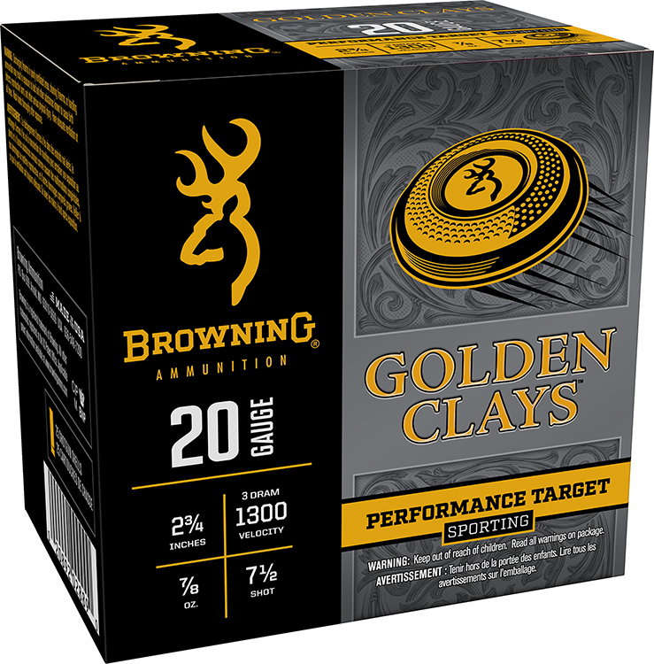 GOLDEN CLAYS 20 GAUGE 2-3/4” #7.5 SHOT SHOTGUN AMMO
