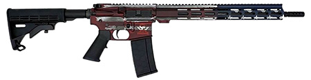 GLFA 223 WYLDE AR15 RIFLE FREEDOM BATTLEWORN AMERICAN FLAG CERAKOTE FINISH; 16" NITRIDE BLACK BARREL; 15" M-LOK RAIL; FORGED UPPER/LOWER; M4 COLLAPSIBLE STOCK; 1X30RD MAG