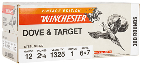 DOVE & TARGET 12 GA 2-3/4" 1325 FPS 1 OZ 6 & 7 STEEL SHOT BLEND 100Rds