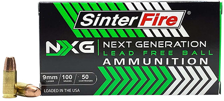 SINTERFIRE SF9100NXGLF 9MM 100GR   LEAD FREE 50/20