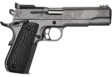 Next Generation Midnight Custom First Ed 45ACP 5" DLC Gray Finish Slide w/ Serrated Flat Top; Southern Trapper Genuine Shark Skin Covered Walnut Grips; TAG Precision FiberLok2 Front Sight; Optics Ready; Ambi Safety; GT Trigger; External Extractor; 2x7rd Magazines
