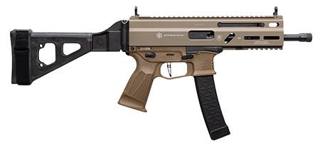 GRAND POWER STRIBOG SP9A1 9MM 8" SBT BRACE FDE Direct blowback, 8" Barrel, 3x 30rd GP Mags SBT Brace, Alloy Upper, Polymer Lower ? FDE Molded hard carrying case