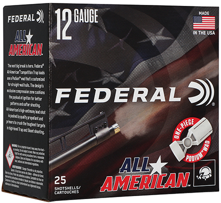 ALL AMERICAN 12 GAUGE 2-3/4'' #8 SHOT SHOTGUN AMMO