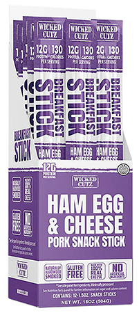 WICKED CUTZ WCBR12HEC HAM/EGG/CHEESE STICKS     12
