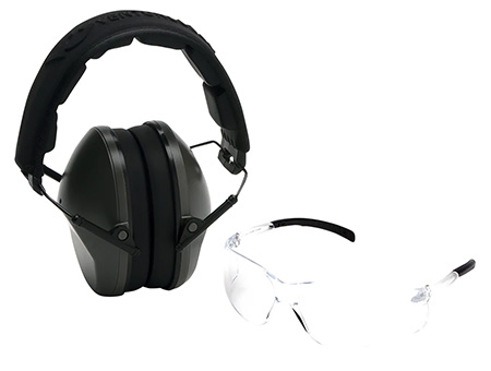Pyramex Clear Lens with VG Low Profile OD Green Earmuff