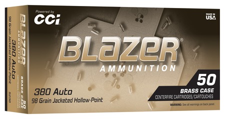 CCI BLAZER BRASS 380ACP 98GR JHP 50