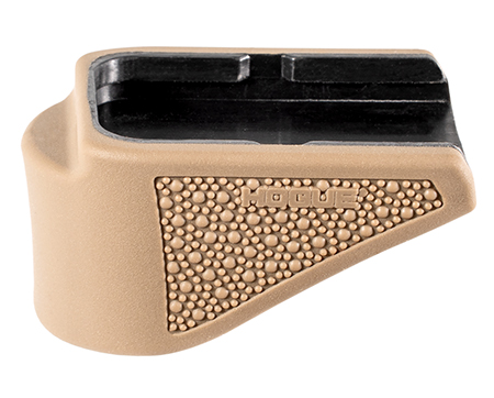 Glock 26 9mm OverMolded Rubber Grip Ext Base Pad for 10 Rd Mag FDE