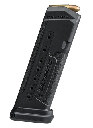 FAB 9x19 16 Round Polymer Magazine For Glock G19 Handguns - Black