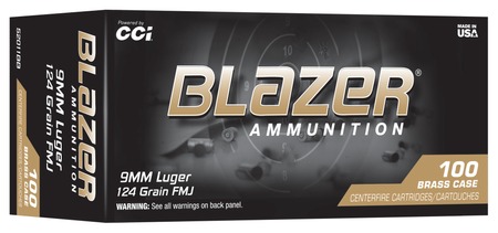 BLAZER 9MM 124GR FMJ 100RD TRAY