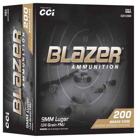 BLAZER 9MM 124GR FMJ 200RD TRAY
