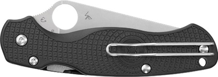 SPYDERCO PARAM2 3.47" DROP/PLAIN/SATIN BLACK-FRN Para Military 2 Black Lightweight 3.47" Pln Satin Blade Black FRN Handle