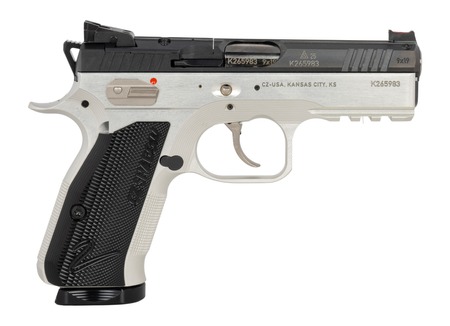 CZ SHADOW 2 9MM 4IN BARREL 15RD TWO TONE CLEAR ANODIZED FRAME/NITRIDE SLIDE FO FRONT/BLK SERRATED HAJO REAR MANUAL SAFETY OPTICS-READY 86156