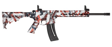 SMITH & WESSON M&P 15-22 SPORT 22LR 16.5IN BARREL 25RD FLAG PATTERN FOLDING MBUS SIGHTS 14714