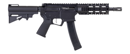 DPMS KITTY KAT 8 9MM 8IN BARREL 35RD BLACK CZ TYPE MAG A4 SLICK SIDE QUAD RAIL HAR-15 ADJ BRACE DP51655221916