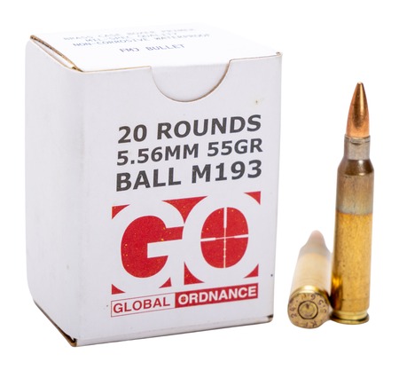 GLOBAL ORDNANCE 5.56X45MM M193 55GR FMJ BRASS 20RD BOX