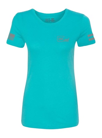 GLK AP96446 GLOCK GIRL FLAG TEE XL  TEAL