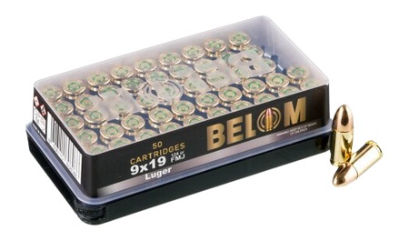 BELOM 9MM 124GR FMJ BRASS 50/1000