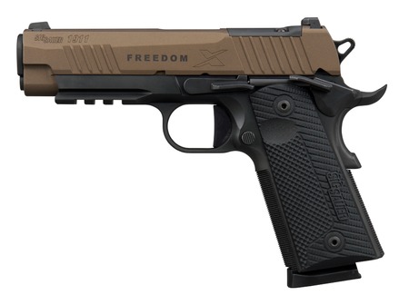 SIG 1911 45ACP 4.2IN X-SER 2-T BRONZE SAO X-RAY 3 G10 GRIP (2)8RD OR FRDM