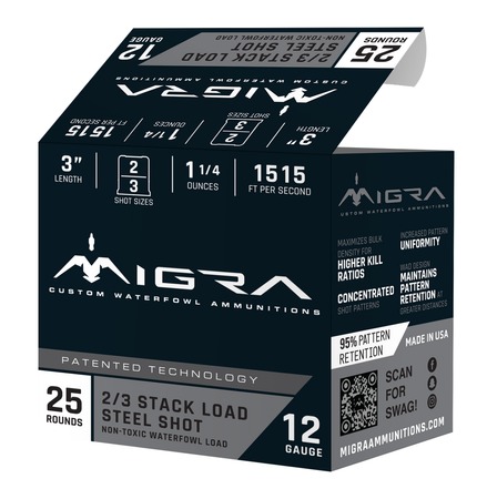 12 Gauge 3 Inch Steel Shot -Staxd Load 2-3 Shot 1.25oz 25Rds Ammo
