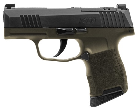 SIG P365 9MM 3.1" 10RD GRN/BLK OR