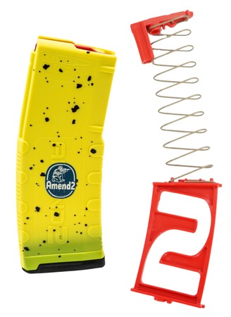 AMEND2 M2 5.56MM 20RD AR15 WITH RED FOLLOWER YELLOW BANANA POLYMER MAGAZINE ( 50 PER CASE )