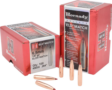 ELD® MATCH 6.5MM (0.264'') POLYMER TIPPED BOATTAIL RIFLE BULLETS