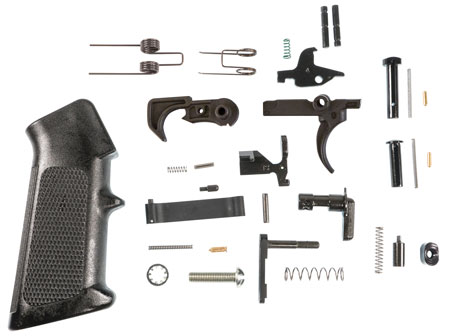 HUNTER ORANGE Cerakote OEM complete mil-spec lower part kit with pistol  grip ( LPK )