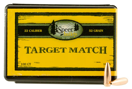 Speer Bullets 1036 Rifle Plinking Target Match .224 52 gr Hollow Point Boa-img-1