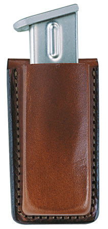 Bianchi 10734 Open Top Mag Pouch Single Tan Leather Belt Clip Compatible w-img-1