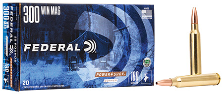 FEDERAL 300 WIN MAG 180GR POWER-SHOK COPPER AMMO 20RD
