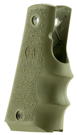 HOGUE 1911 GOVERNMENT PANELS W/FINGER GROOVES RUBER OD GREEN
