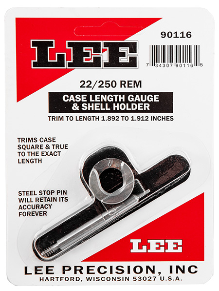 LEE 90116 GAUGE/HOLDER 22/250 REM