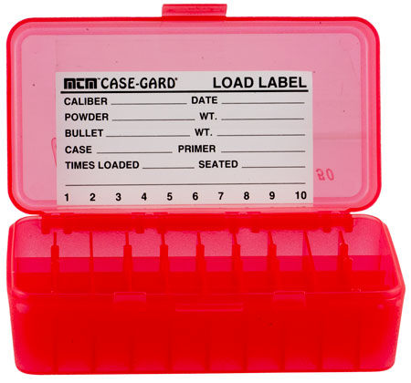 MTM Ammo Box 50 Round Flip-Top 41 44 45 LC Clr-Red