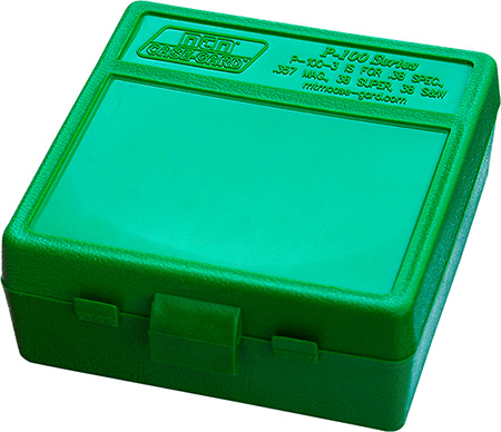MTM AMMO BOX 100 RD FLIP-TOP 38 - 357 GREEN