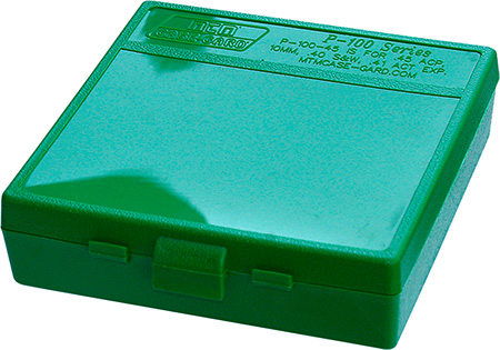 MTM AMMO BOX 100 RD FLIP-TOP 9MM 380 ACP GREEN
