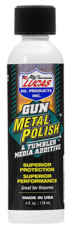 LUCAS GUN AND METAL POLISH & TUMBLER MEDIA ADDATIVE 4 OZ ( 12 PER CASE )