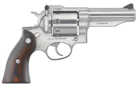(Redhawk .357MAG 4.2" Barrel Stainless Steel Hardwood Grips 8 Round Capacity Adjustable Rear Sight KRH-357-4